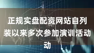 正规实盘配资网站自列装以来多次参加演训活动