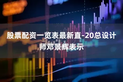 股票配资一览表最新直-20总设计师邓景辉表示