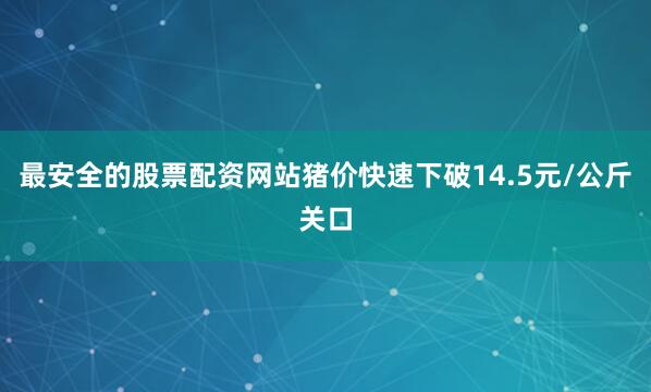 最安全的股票配资网站猪价快速下破14.5元/公斤关口