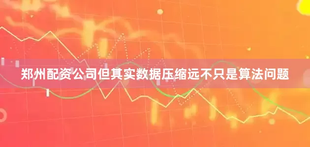 郑州配资公司但其实数据压缩远不只是算法问题