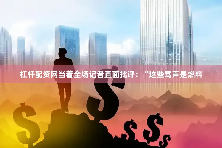 杠杆配资网当着全场记者直面批评：“这些骂声是燃料